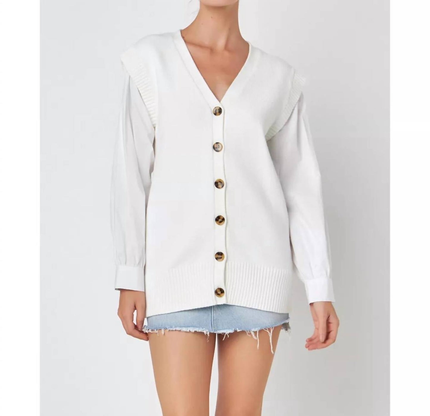 2.7 August Apparel - Mixed Media Cardigan
