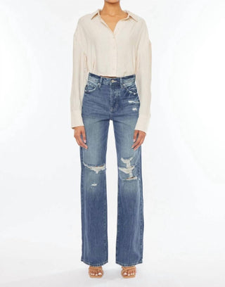 Kancan - Ultra High Rise Distressed 90s Wide Leg Jeans