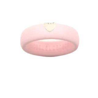 Casual Carats - Silicone Band Ring With 14kt Gold Heart
