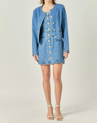 English Factory - Cropped Denim Jacket