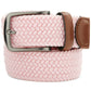 Perry Ellis Portfolio Men's Webbed Leather Trim Belt Pink Size Regular