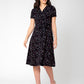 Leota Women's Monique Midi Wrap Dress Black Size 2X