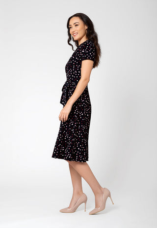 Leota Women's Monique Midi Wrap Dress Black Size 2X