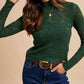 Anniewear - Floral Jacquard Mock Neck Sweater Top