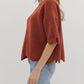 Entro - Scallop Hem Knit Relaxed Sweater