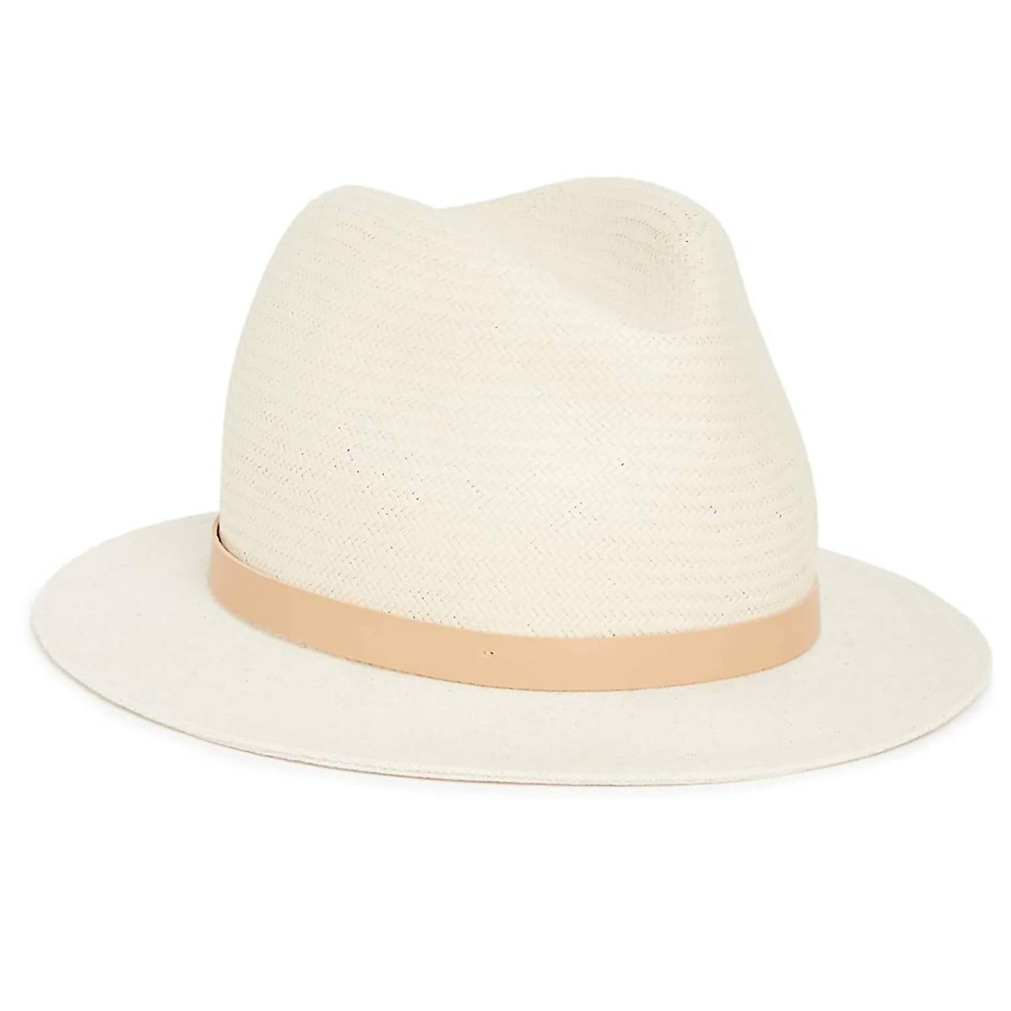 Rag & Bone - Fedorah Brim Leather Trim Straw Hat