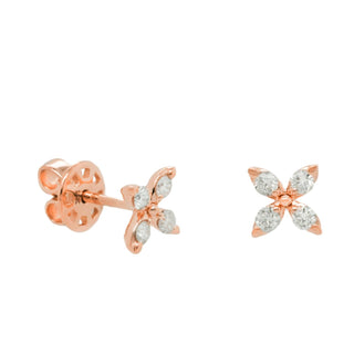 Diana M Jewels - 0.34 Cts Diamond Flower Stud Earrings