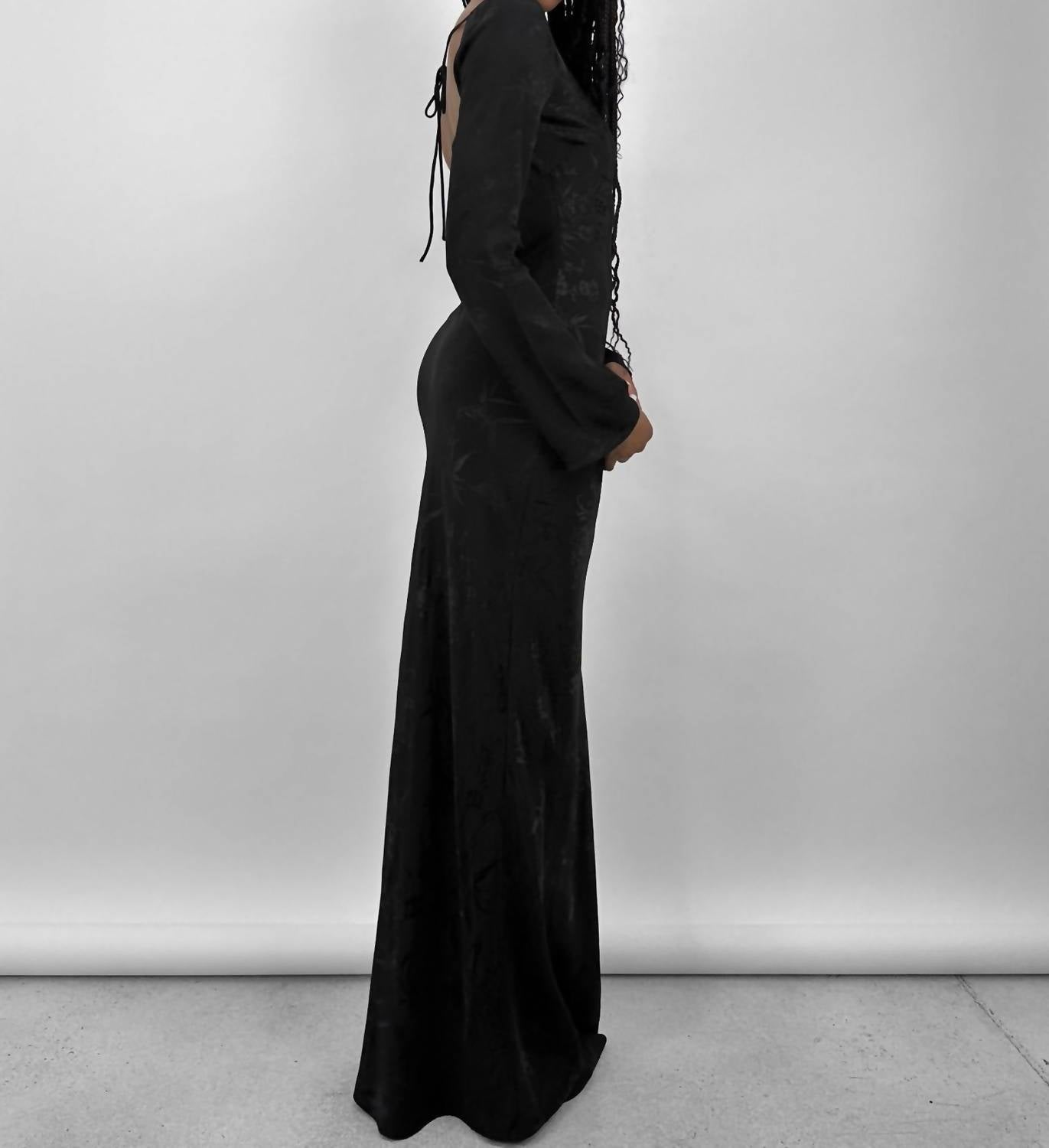 Rumored - Open Back Floral Textured Maxi Dress