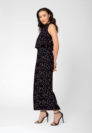 Leota Women's Skyler Printed Halter Jumpsuit Black Size Small