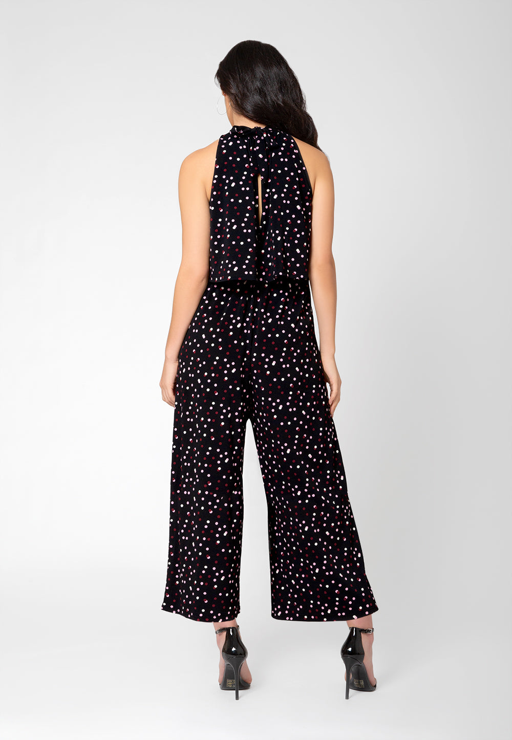 Leota Women's Skyler Printed Halter Jumpsuit Black Size Small