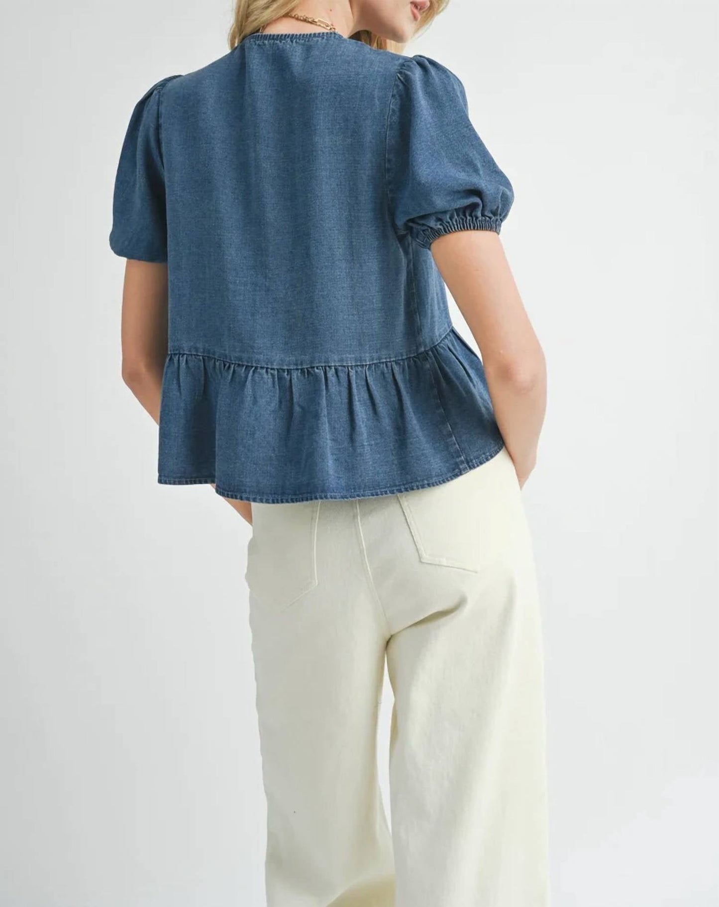 Sadie & Sage - Archives Peplum Tie Front Top