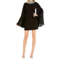 Ieena For Mac Duggal - Rhinestone Neck Cocktail Dress Kimono Sleeve