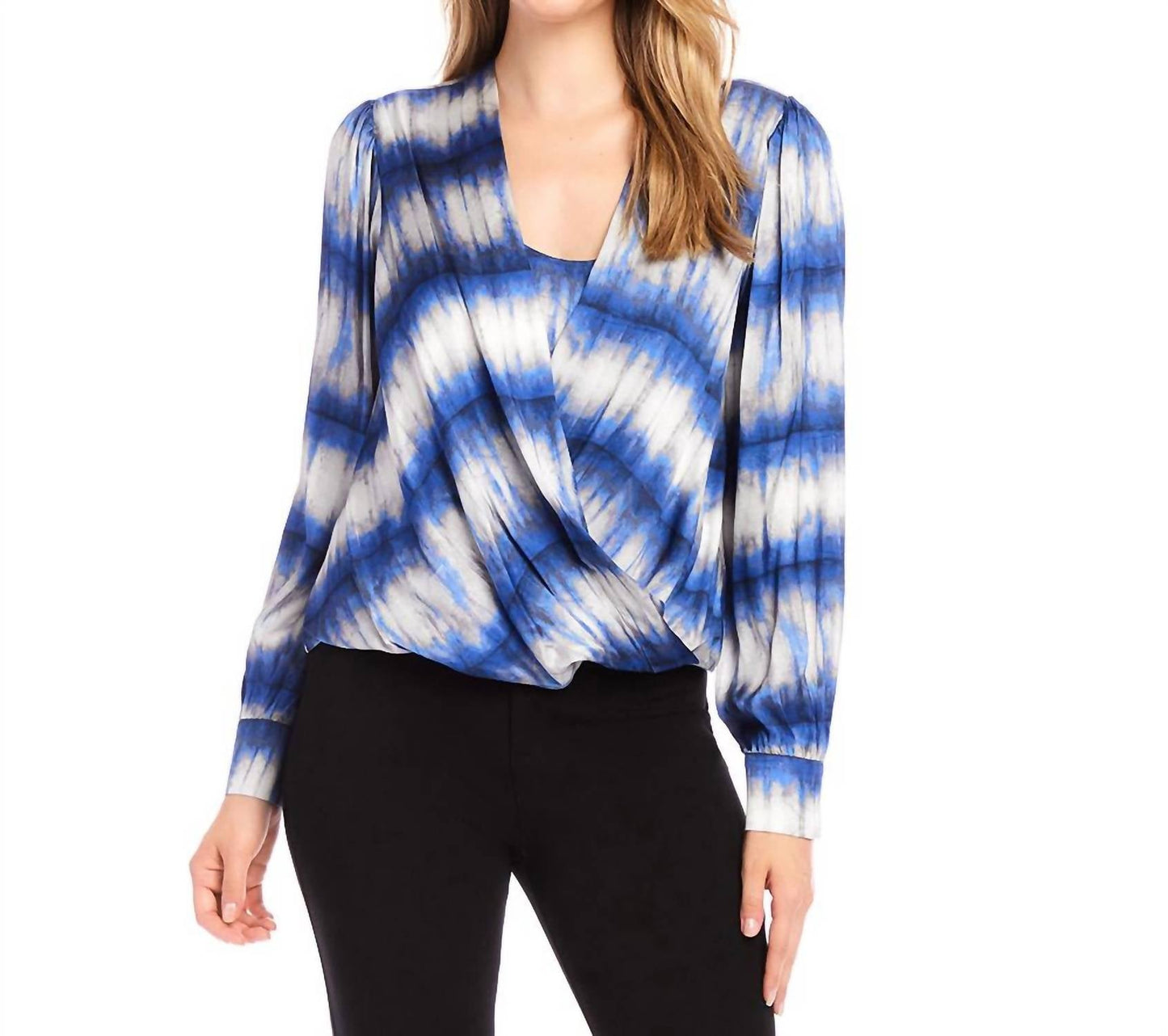 Karen Kane - Satin Drape Front Top