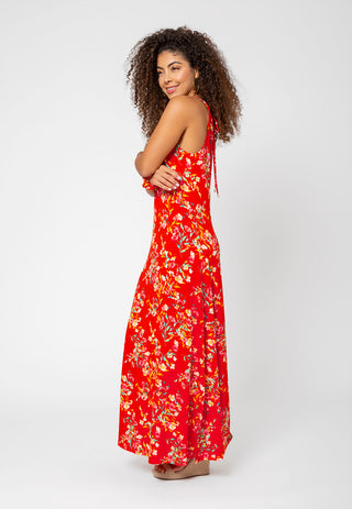 Leota Women's Cameron Maxi Dress in Watercolor Floral Grenadine 2XL Lord & Taylor Orange Size 2XL