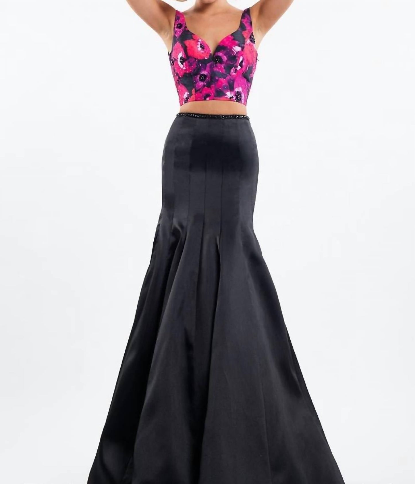 Rachel Allan - Two-piece Mikado Mermaid Gown