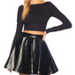 Susana Monaco - Croc Embossed Faux Leather Mini Skirt