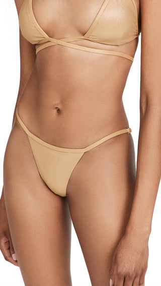 Good American Women's Adjustable Bikini Bottoms - Metallic Finish