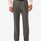 Haggar Men's Cool 18 Pro Classic Fit Expandable Waist Pleated Stretch Dress Pants Gray Size 42X29