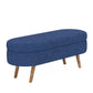 Ottoman Oval Storage Bench with Rubber Wood Legs