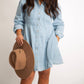 Bluivy - Denim A-line Mini Dress