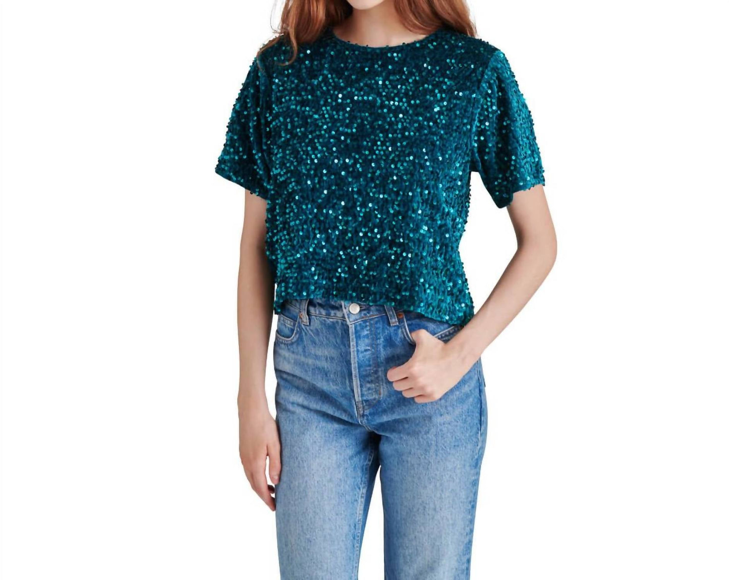 Steve Madden - Cressa Sequin Short Sleeve Top