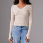 Colorush - Skinny Rib V Neck Sweater