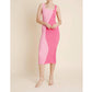 Aureum - Two-tone Smocked Midi Dress