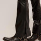 Free People - Level Up Vegan Leather Slit Boot Cut Pants