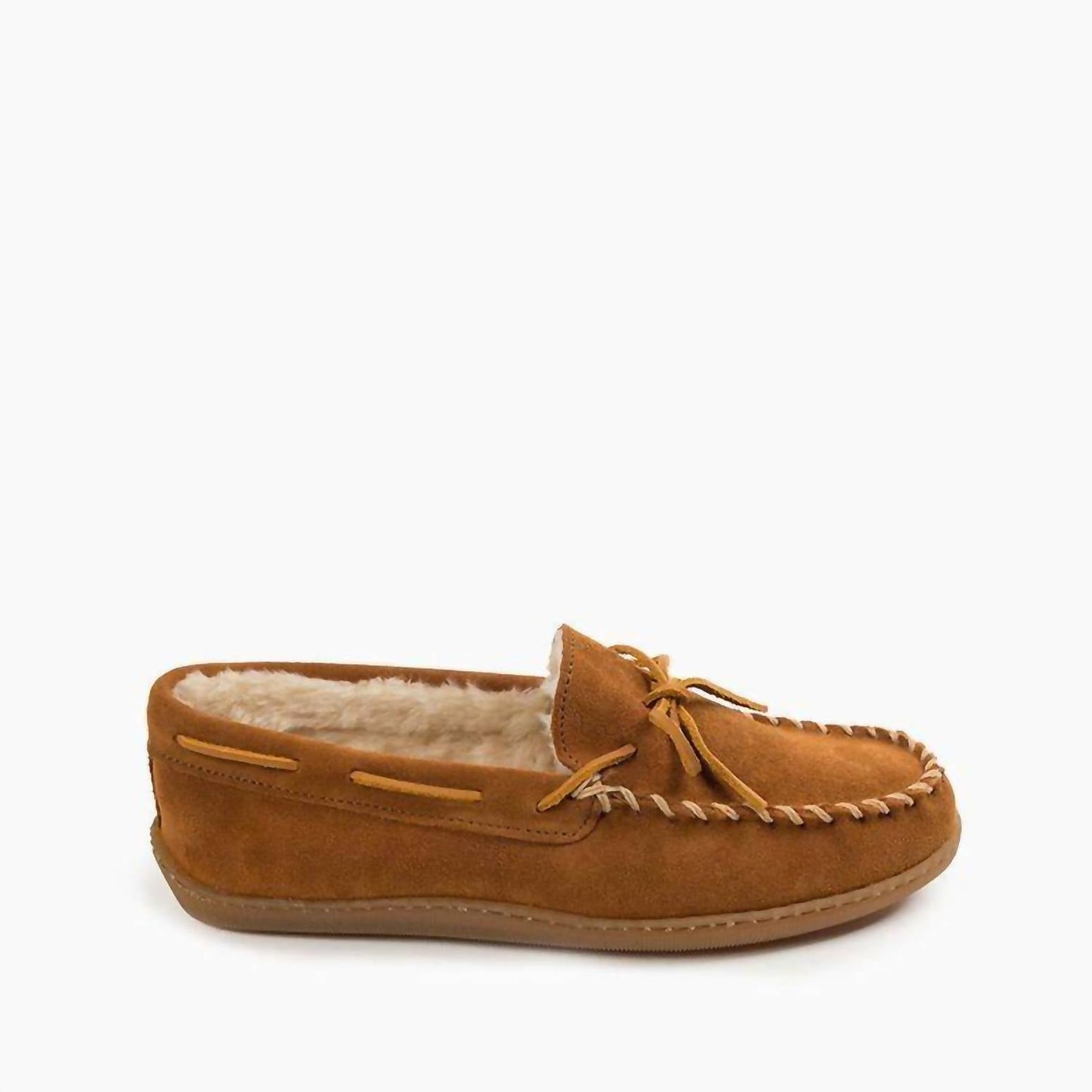 Minnetonka - Men's Pile Lined Hardsole Moccasin Shoes - Wide