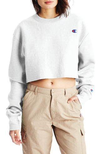 Champion Reverse Weave Crop Sweatshirt - Silver Grey