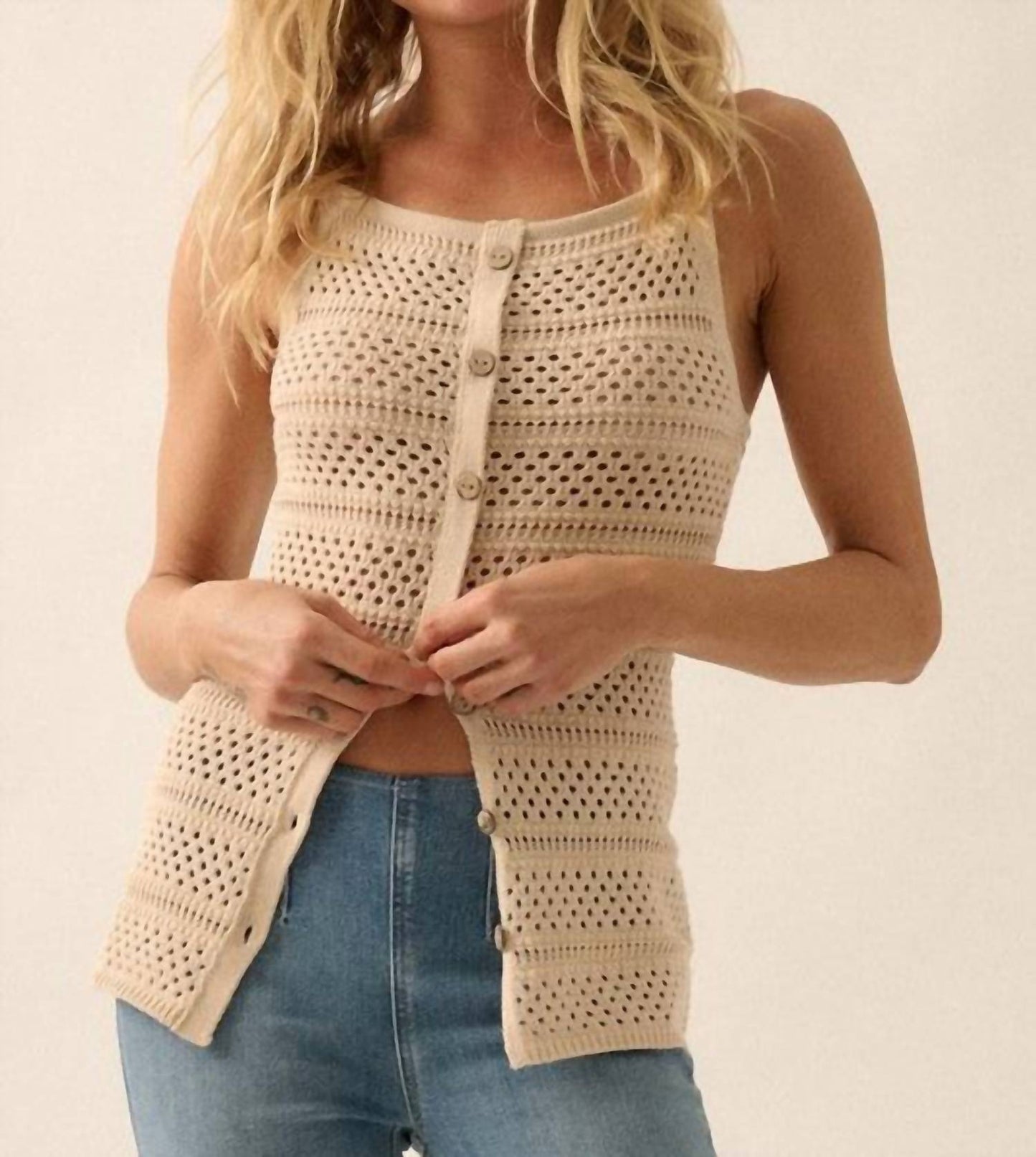 Promesa - Pointelle Knit Top