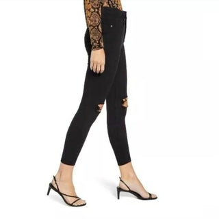Topshop - High Rise Jamie Stretch Denim Ripped Skinny Jeans - Petites