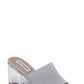 Steve Madden - Women Dalis Suede Leather Sandals Clear Block Heel Slip On Mules