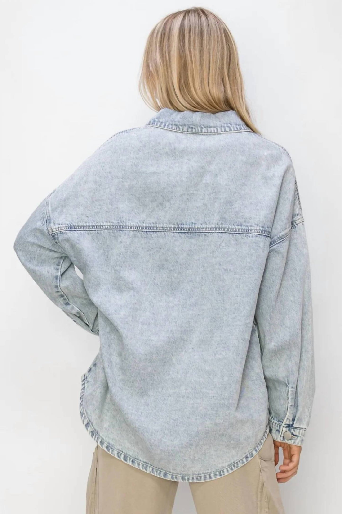 Trendsi - Risen Button Up Long Sleeve Shacket