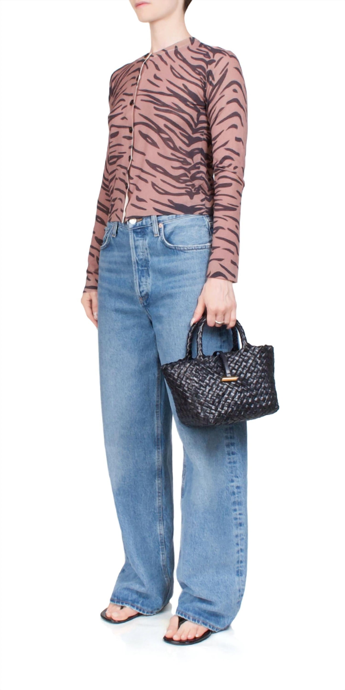 6397 - Crewneck Cardigan Sweater