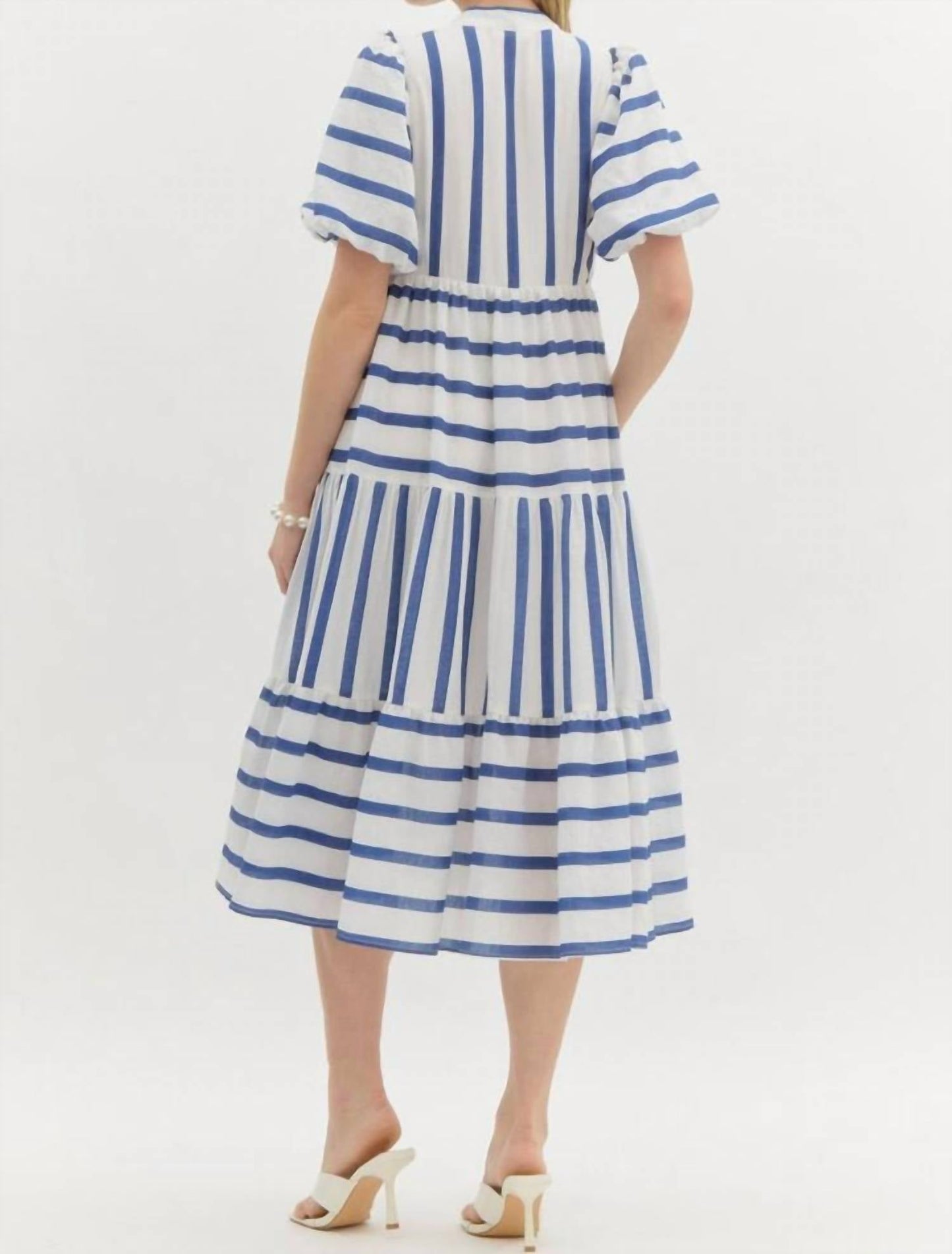 Entro - Striped Midi Dress