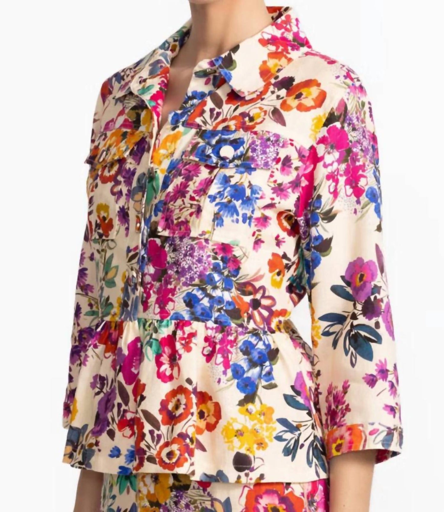 Johnny Was - Peplum Linen Jacket