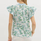 Entro - Buttoned Down Flutter Floral Top