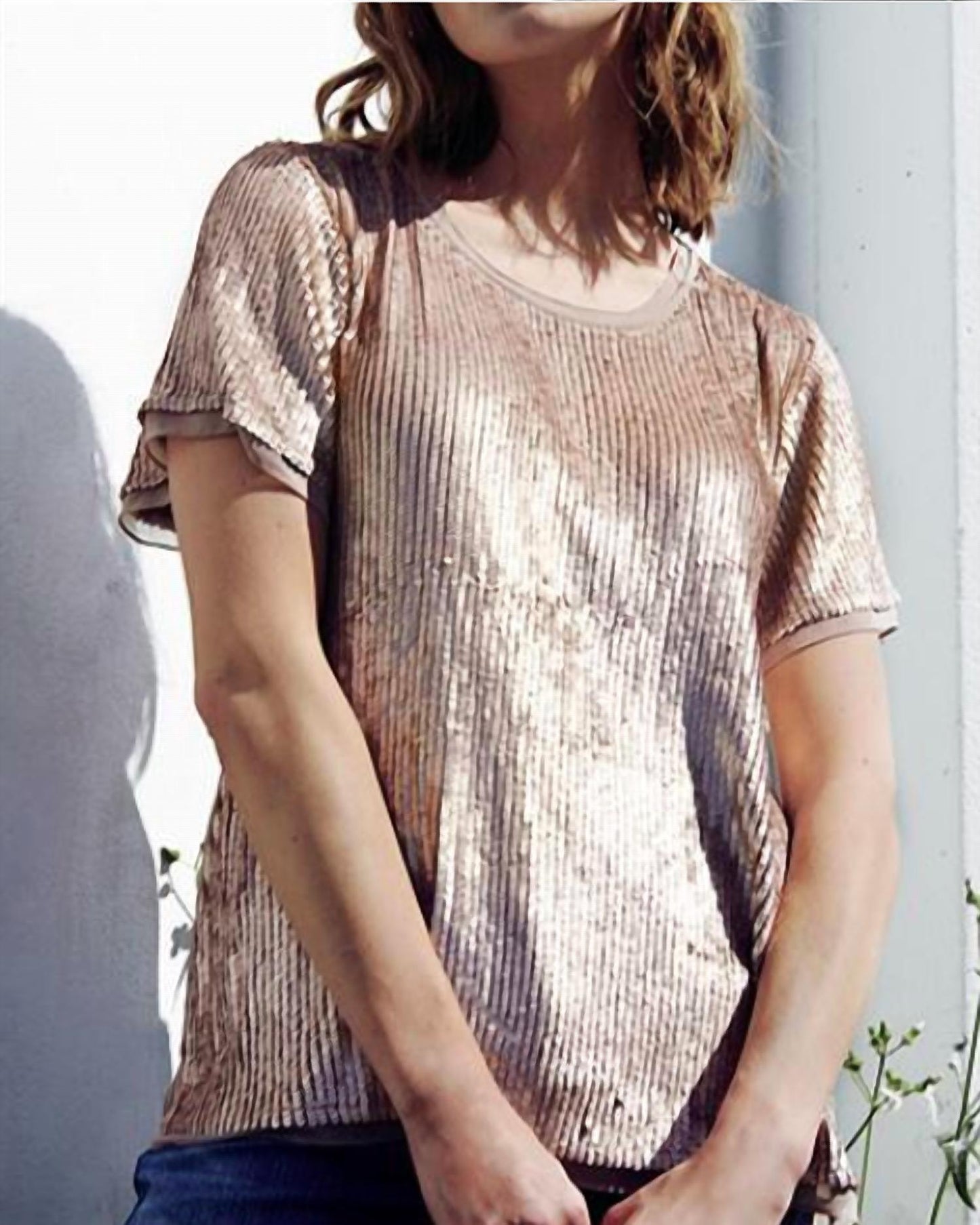 As By Df - GENEVA MATTE SEQUIN TEE