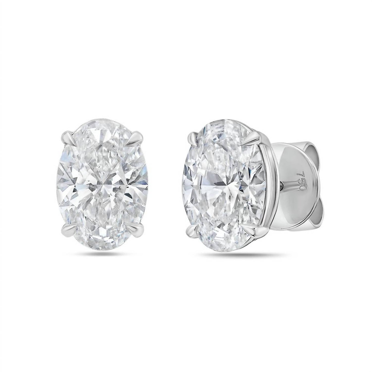 Diana M Jewels - 1.50 Cts Oval Lab Diamond Stud Earrings