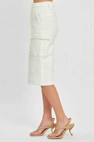 Risen - Midi Denim Cargo Skirt