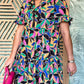 Entro - Colorful Flowers Short Dress