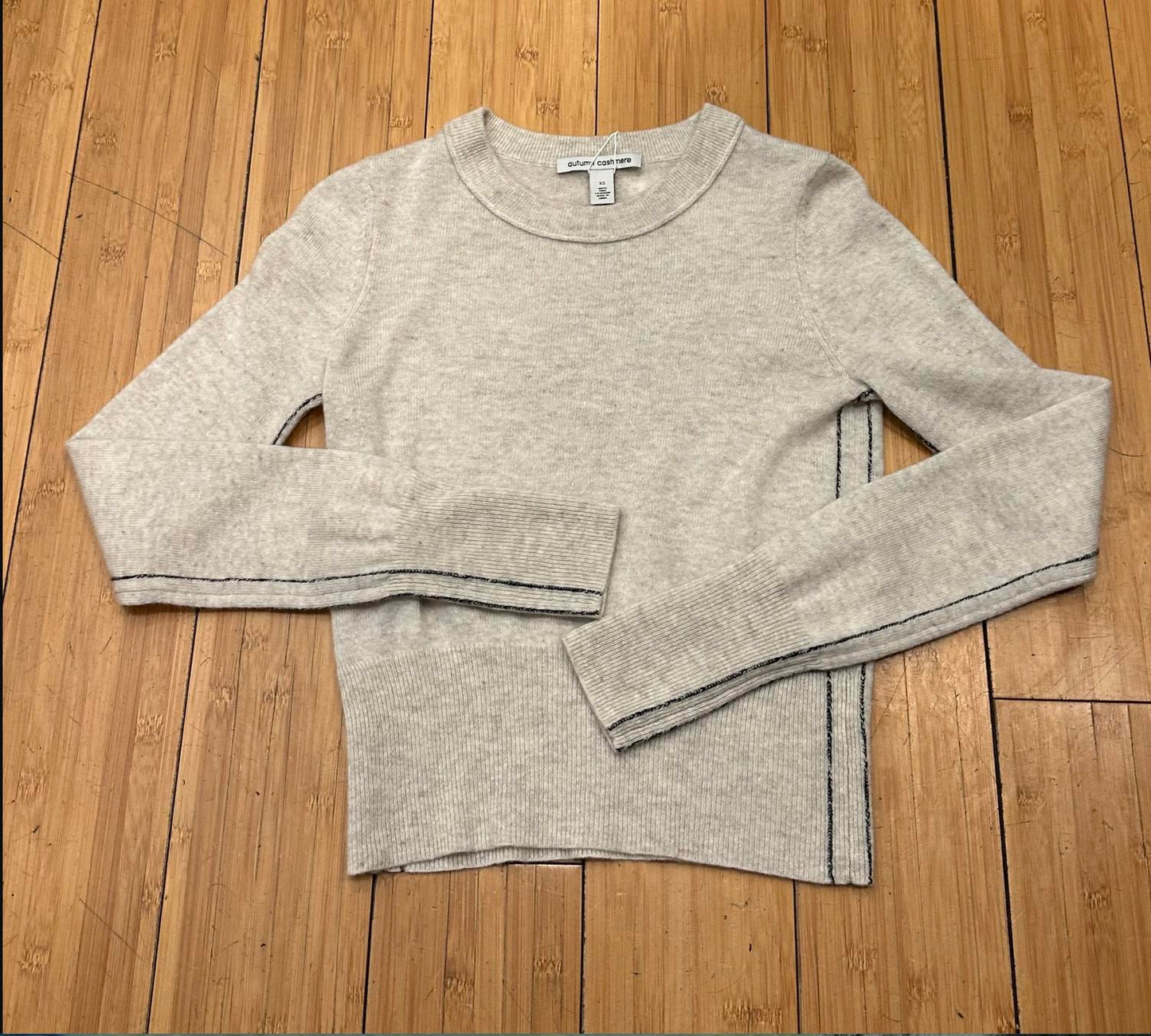 Autumn Cashmere - Women's Crew With Contrast Side Detail Sweater