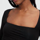 Good American - Ruched Square-neck Maxi Dress