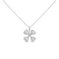 14K White Gold 5/8 Cttw Diamond 4 Leaf Floral Pendant Necklace (H-I Color, I1-I2 Clarity) - 18" Inches