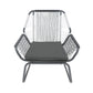 Set of 2 Woven Rattan Outdoor Club Chairs with Cushions