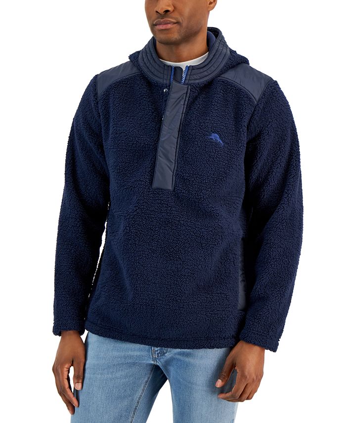 Tommy Bahama Men's Anchor Bay Quarter Zip Hoodie Blue Size 2X