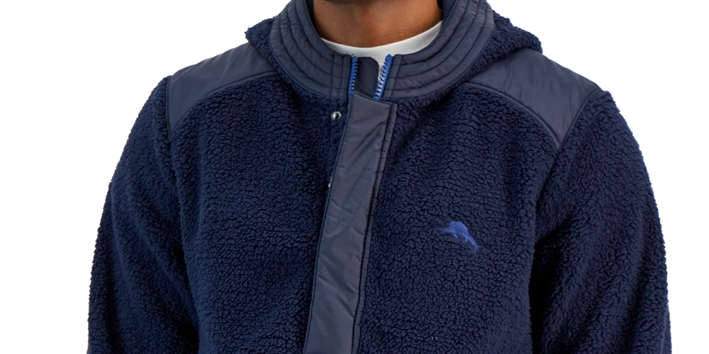 Tommy Bahama Men's Anchor Bay Quarter Zip Hoodie Blue Size 2X