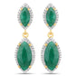 4.21 Carat Dyed Emerald and White Diamond .925 Sterling Silver Earrings