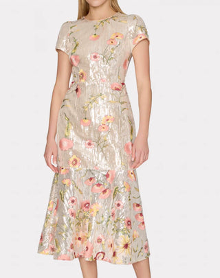 Milly - Tahlia Floral Sequin Midi Dress